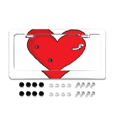 Love Worm License Plate Frame (Flat Hole)