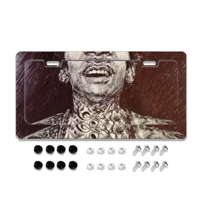 Wiz Khalifa Portrait License Plate Frame (Flat Hole)