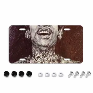 Wiz Khalifa Portrait License Plate Frame (Flat Hole)