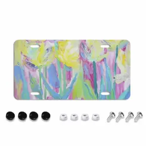 Tulips-2 License Plate Frame (Flat Hole)