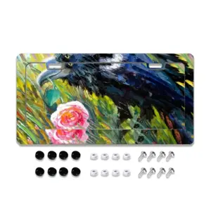 Mystic Raven Messenger License Plate Frame (Flat Hole)