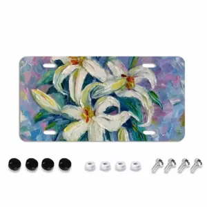 Lilies License Plate Frame (Flat Hole)