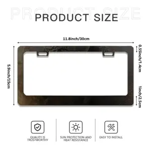 Black Rose License Plate Frame (Flat Hole)