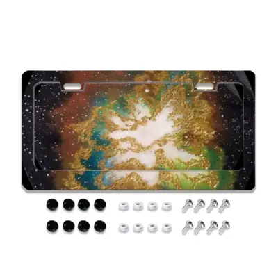 Crab Nebula License Plate Frame (Flat Hole)