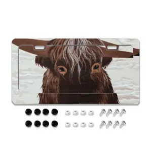 Bull - Red Bull Taurus Animals Buffalo Wild License Plate Frame (Flat Hole)