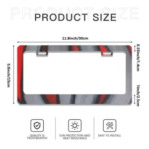 Red Flower License Plate Frame (Flat Hole)