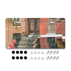 Brownstone New York City License Plate Frame (Flat Hole)