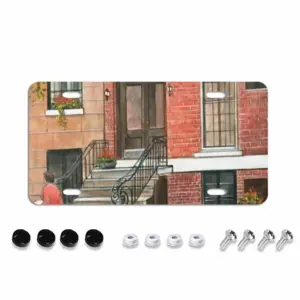 Brownstone New York City License Plate Frame (Flat Hole)