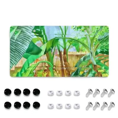 Backyard Banana Trees License Plate Frame (Four-Hole)