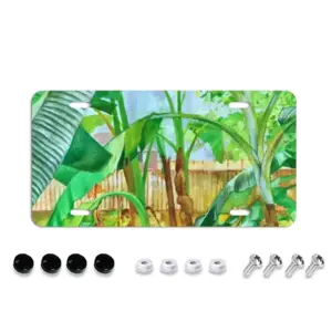 Backyard Banana Trees License Plate Frame (Four-Hole)