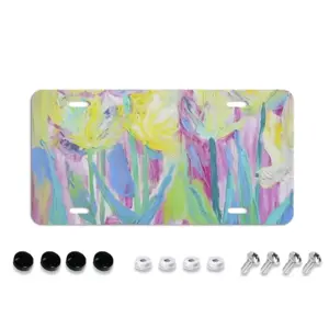 Tulips-2 License Plate Frame (Four-Hole)