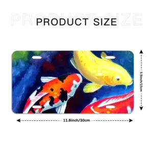 Koi Fish In The Pond License Plate Frame (Four-Hole)