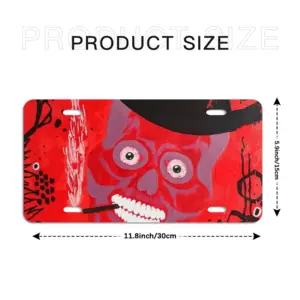 Buenos Dias Amigo - Red Skull Dead Halloween Mexico Muertos Calavera Catrina License Plate Frame (Four-Hole)