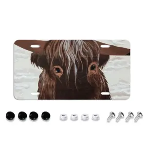 Bull - Red Bull Taurus Animals Buffalo Wild License Plate Frame (Four-Hole)