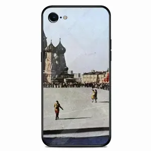 Lady In Red Square iPhone 7/8 Phone Case (Tempered Film)