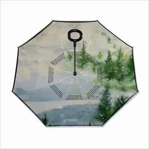 Winter Firs Reverse Umbrella