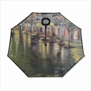 Paris On A Rainy Night Reverse Umbrella