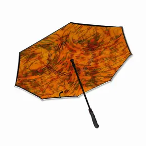 Orange Swirls Reverse Umbrella