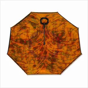 Orange Swirls Reverse Umbrella