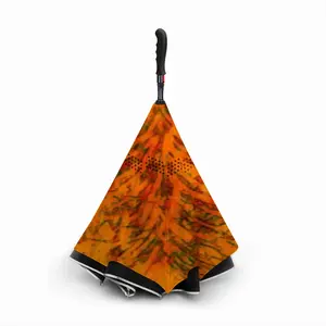 Orange Swirls Reverse Umbrella