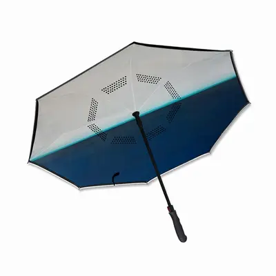 Charcoal White Teal Series 3 Reverse Umbrella