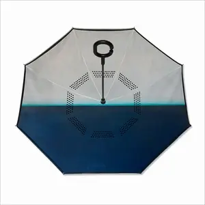 Charcoal White Teal Series 3 Reverse Umbrella