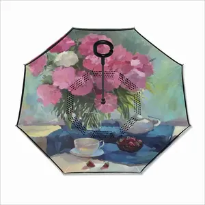 Still Life With Peonies Reverse Umbrella