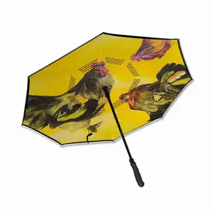 Rooster And Chickens Reverse Umbrella