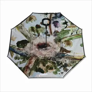 Birds Nest And Flying People Reverse Umbrella