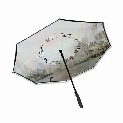 Megacity And Seagull Reverse Umbrella