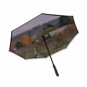 Autumn Village Nikolaevka Reverse Umbrella