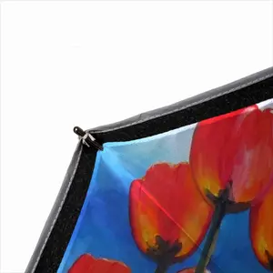 Wild Tulips On Spring Sky Reverse Umbrella