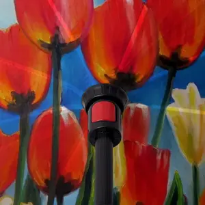 Wild Tulips On Spring Sky Reverse Umbrella