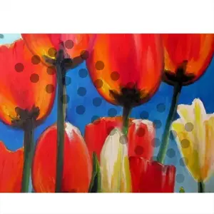 Wild Tulips On Spring Sky Reverse Umbrella