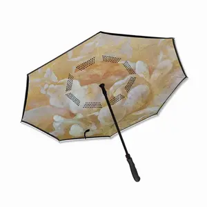 Gold Flower Reverse Umbrella