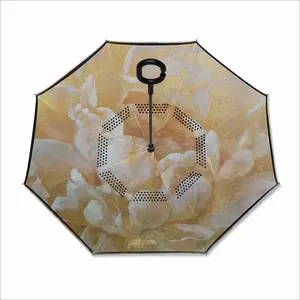 Gold Flower Reverse Umbrella