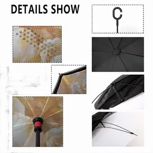 Gold Flower Reverse Umbrella