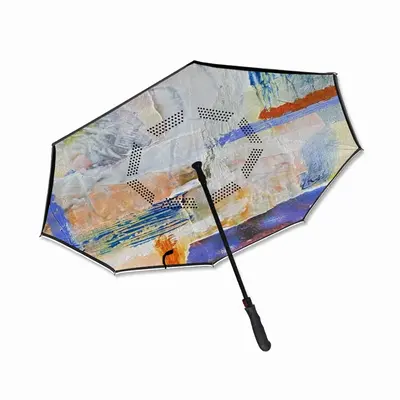 Mixed Media White Reverse Umbrella