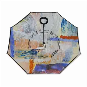 Mixed Media White Reverse Umbrella