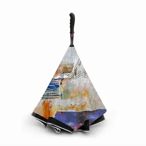 Mixed Media White Reverse Umbrella