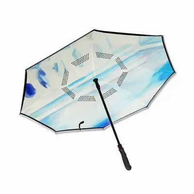 Blue House Reverse Umbrella