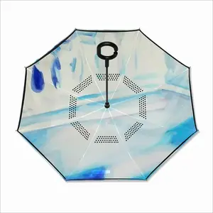 Blue House Reverse Umbrella