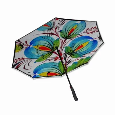 Blue Sky Flower Reverse Umbrella