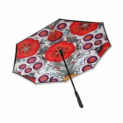 Poppy Flowers In A Pot Reverse Umbrella