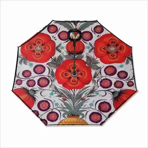 Poppy Flowers In A Pot Reverse Umbrella