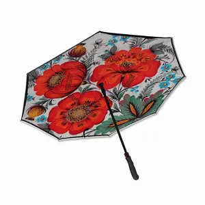 Poppy Flowers Reverse Umbrella