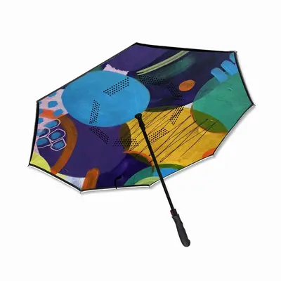 Blue And Green Modern Reverse Umbrella