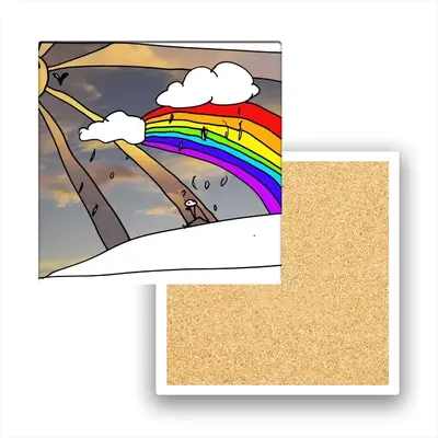 Rainbow 1 Ceramic Coaster (Square)