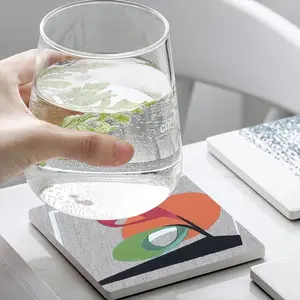 Untitled E Ceramic Coaster (Square)