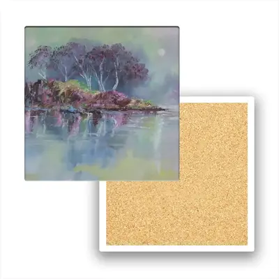 Lake Reflection Ceramic Coaster (Square)